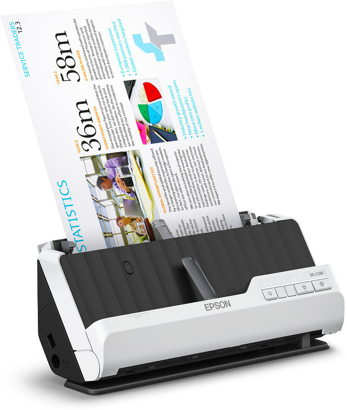 Epson DS-C330 WorkForce Portable Sheet-fed Document Scanner(White & Silver)