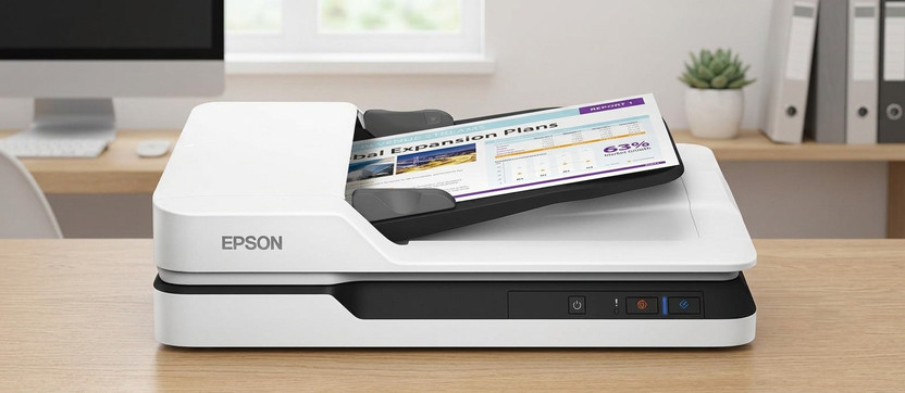Epson WorkForce DS-1630 A4 Document & Photo Scanner | 25 PPM Duplex ADF Flatbed Scanner(White)