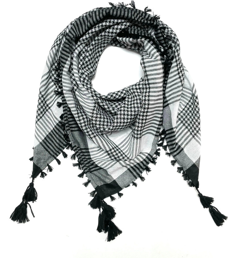 GAZALI HANDLOOM Checkered Cotton Blend Men Scarf, Stole