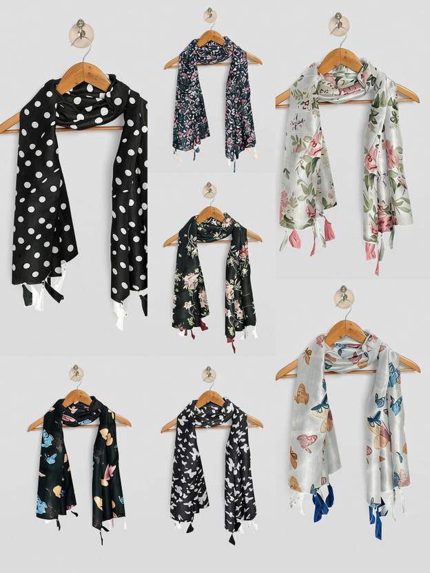SCARVES EXPRESS Printed Chiffon Women Stole, Scarf, Fancy Scarf