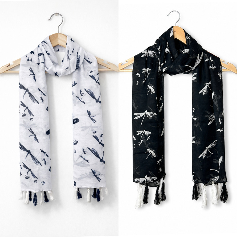 POSHAMPAA Printed Chiffon Women Scarf, Stole, Fancy Scarf