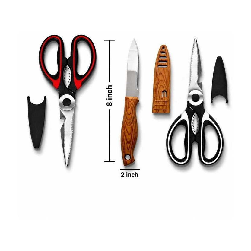 ToDo ToDo Toys Multipurpose Stainless Steel Kitchen Scissors for Chicken, Poultry, Fish,Herbs Scissors(Set of 2, BLACK AND RED, BLACK AND WHITE, BLACK AND YELLOW) - Flipkart Deal