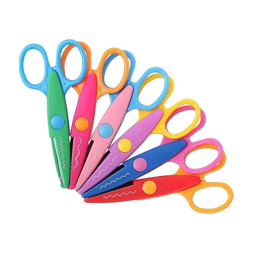 Freedy 5 Pieces Scissors Art and Craft Designer Scissors for Paper Scissors(Set of 5, Multicolor)