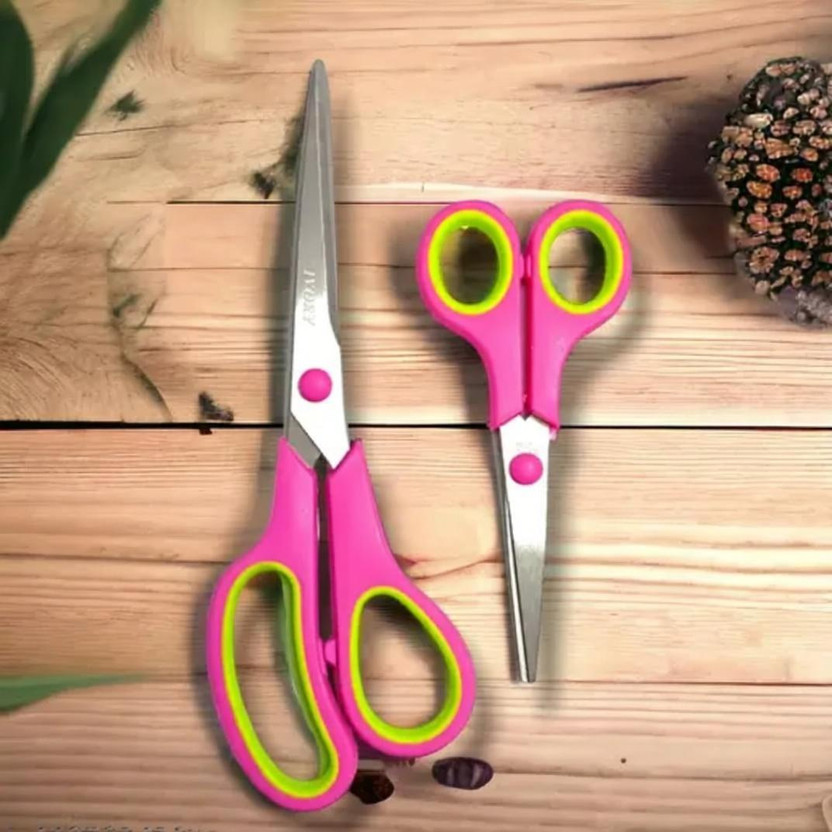 VISHMART VISHMART Combo set of 2 safety office scissors stainless steel Scissors(Set of 2, Multicolor) - Flipkart Deal