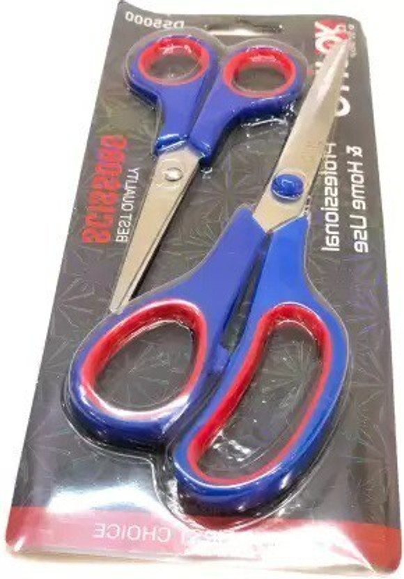 NIVO stainless steel blade for fine cutting 2pcs scissors Stainless Steel combo pack Scissors(Set of 2, Blue)