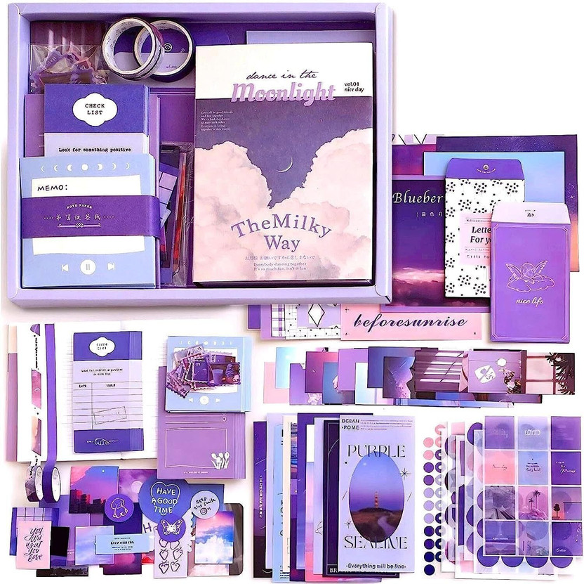 J and S house Purple Scrapbook Kit Theme,  Scrapbook Kit(DIY)