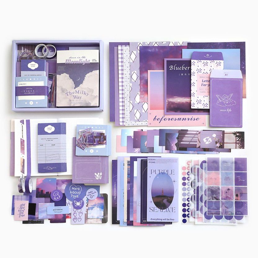 Peculiar Junk Journal & Scrapbook Kit With Purple A6 Notebook, Stickers, DIY Set Theme,  Scrapbook Kit(DIY)