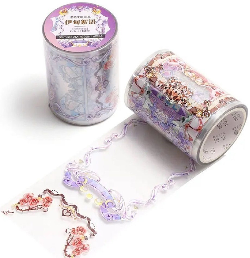 Digi Online Vitality Girls Washi Tape Stickers PET Tape Sticker 5.5 cm x 2 mtr (Ode of Eden) Theme,  Scrapbook Kit(DIY)