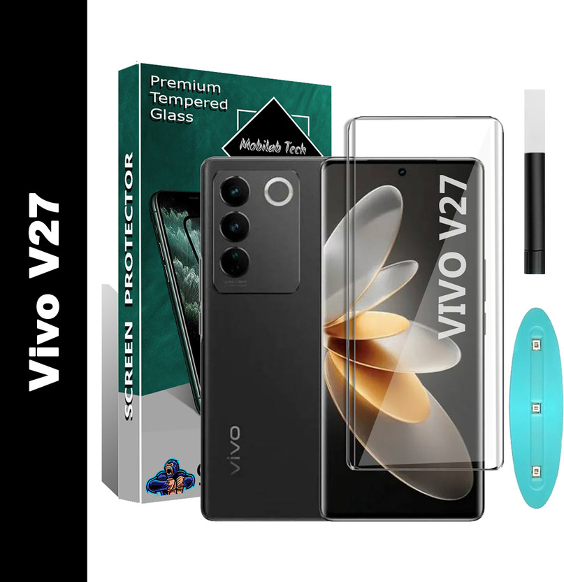 Mobilab Tech Edge To Edge Tempered Glass for Vivo V27(Pack of 1)