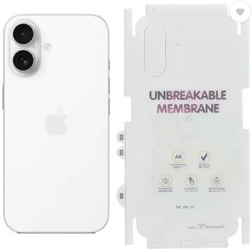 Protectt Back Tempered Glass for iPhone 16 Plus Anti Fingerprint Edge to Edge(Pack of 1)