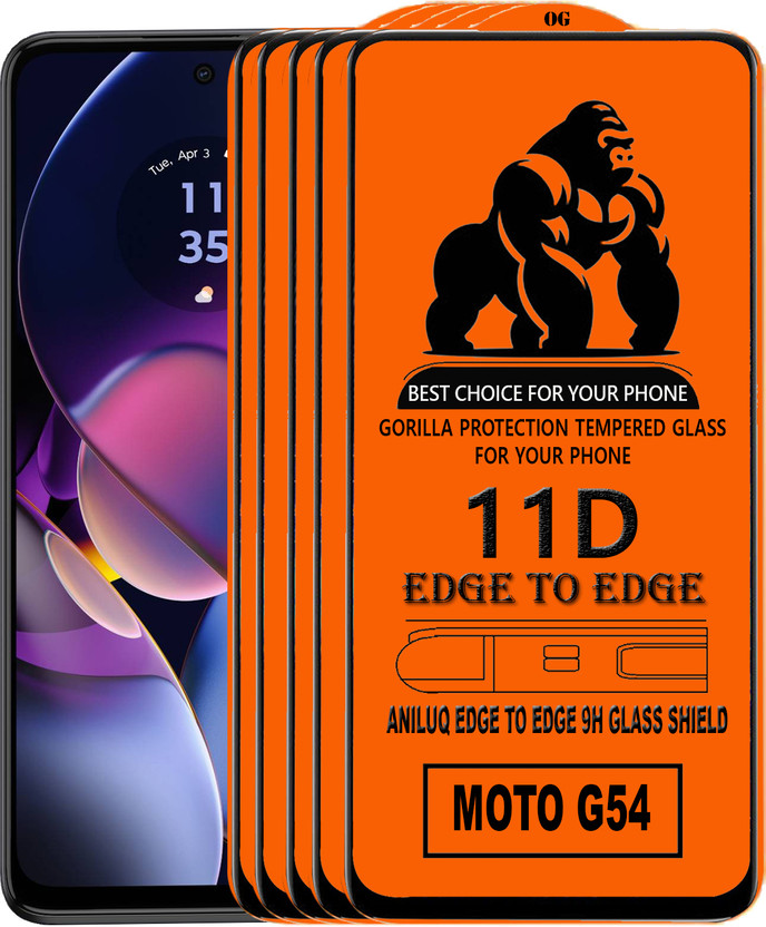 ANILUQ Edge To Edge Screen Guard for MOTO G54(Pack of 5)