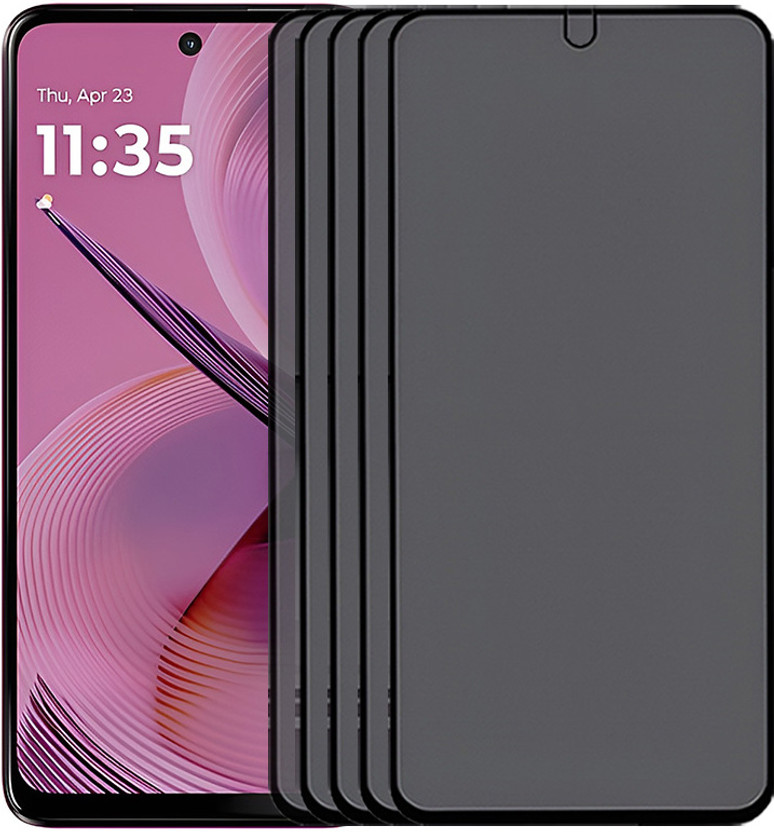 Blate Edge To Edge Tempered Glass for MOTOROLA MOTO G55 PRIVACY TEMPERED GLASS SCREEN PROTECTOR, EDGE TO EDGE ANTI-SPY SHOCKPROOF TEMPERED GLASS (PACK OF 5)(Pack of 5)