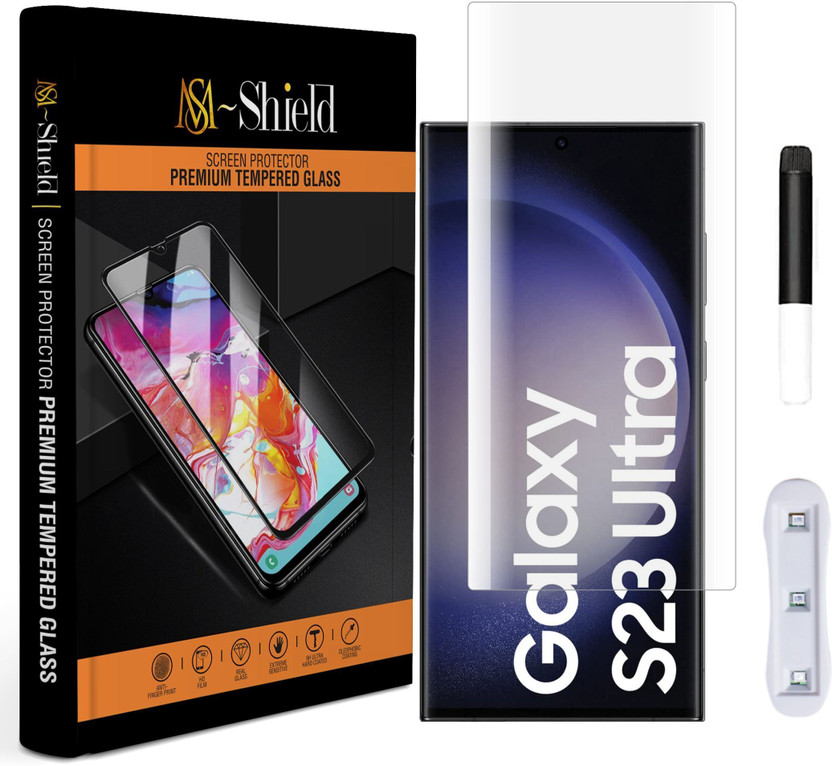 MS-Shield Edge To Edge Tempered Glass for Samsung Galaxy S23 Ultra 5G, Advanced HD+ Curved UV Gorilla Glass Protection(Pack of 1)
