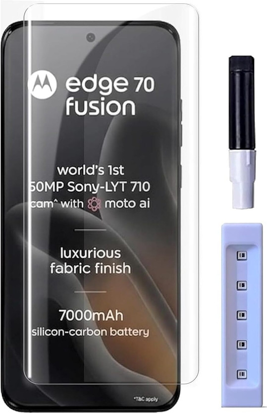 GLOBAL NOMAD Edge To Edge Tempered Glass for Motorola Edge 70 Fusion(Pack of 1)