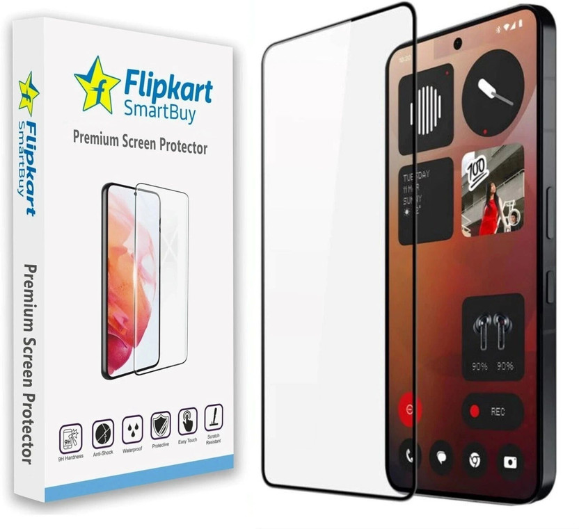 Flipkart SmartBuy Edge To Edge Tempered Glass for Nothing Phone (3a), Nothing Phone (3a) Pro, with Easy Installation Kit(Pack of 1)