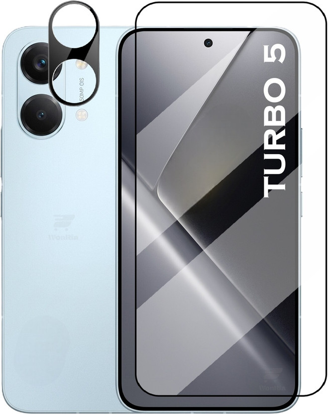 WonRia Edge To Edge Tempered Glass for Redmi Turbo 5, Redmi Turbo 5 5G, with Camera Lens Protector(Pack of 1)