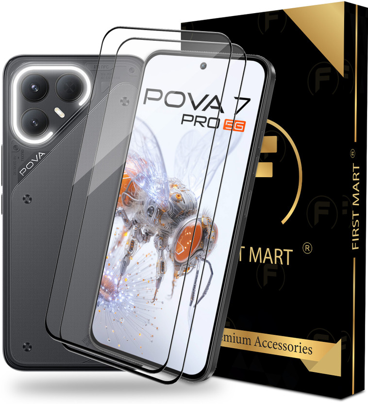 FIRST FIRST MART Edge To Edge Tempered Glass for Tecno Pova 7 Pro 5G, Pova 7 Pro(Pack of 2) - Flipkart Deal
