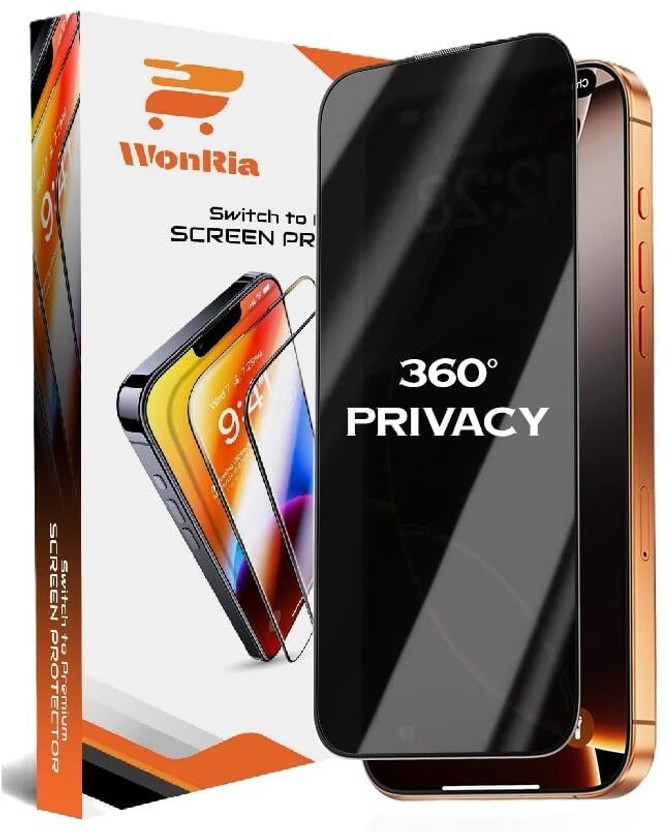 WonRia WonRia Edge To Edge Tempered Glass for iPhone 17 5G, 360° Privacy, Anti Spy(Pack of 1) - Flipkart Deal