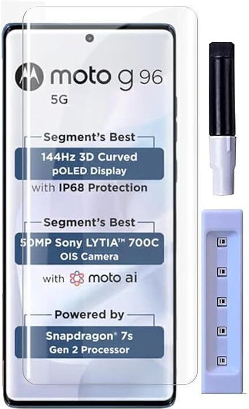 GLOBAL NOMAD Edge To Edge Tempered Glass for Motorola G96 5G, Moto G96 5G(Pack of 1)