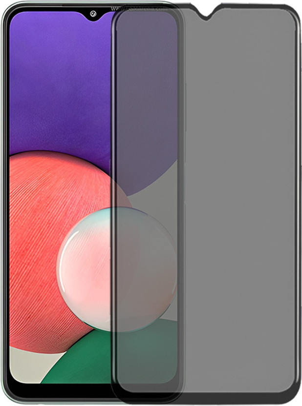 CRUNK Edge To Edge Tempered Glass for SAMSUNG GALAXY A22 5G PRIVACY TEMPERED GLASS SCREEN PROTECTOR, EDGE TO EDGE ANTI-SPY SHOCKPROOF TEMPERED GLASS(Pack of 1)