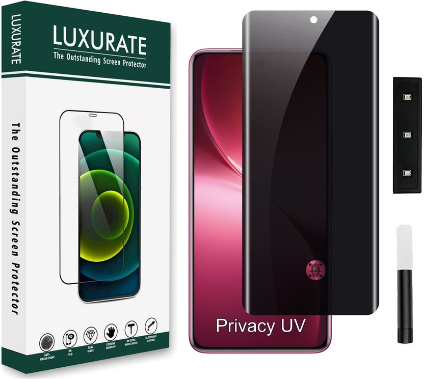 LUXURATE Edge To Edge Tempered Glass for MOTOROLA Edge 60 Fusion 5G, Privacy / Anti-Spy UV Screen Protector, with Easy Installation Kit(Pack of 1)
