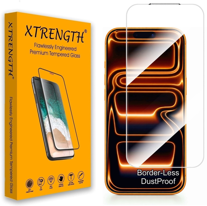 Apple XTRENGTH Edge To Edge Tempered Glass for Apple iPhone 17, iPhone 17, Borderless Screen Protector, with Easy Installation Kit(Pack of 1) - Flipkart Deal