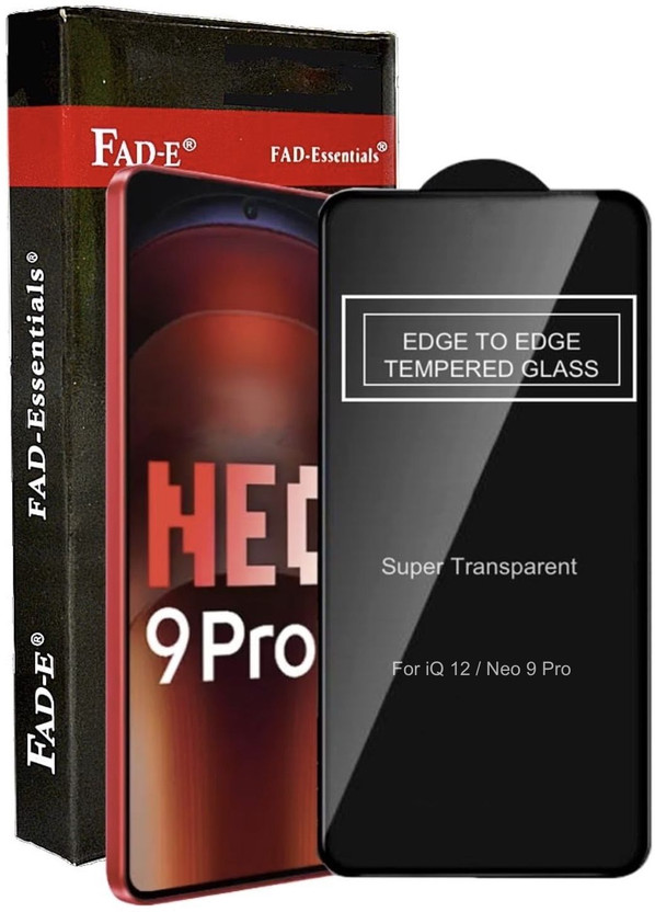 FAD-E Edge To Edge Tempered Glass for iQOO Neo 9 PRO 5G, iQOO 12 5G(Pack of 1)
