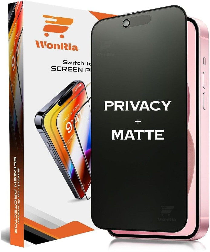 WonRia WonRia Edge To Edge Tempered Glass for iPhone 17 5G, Privacy Matte, Anti Spy, Anti Glare, Anti Fingerprint(Pack of 1) - Flipkart Deal