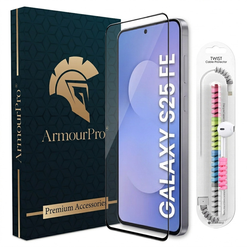 Samsung ArmourPro Edge To Edge Tempered Glass for Samsung Galaxy S25 FE 5G, Samsung S25 FE 5G, Samsung S25 FE, Tempered Glass with Cable Protector(Pack of 1) - Flipkart Deal