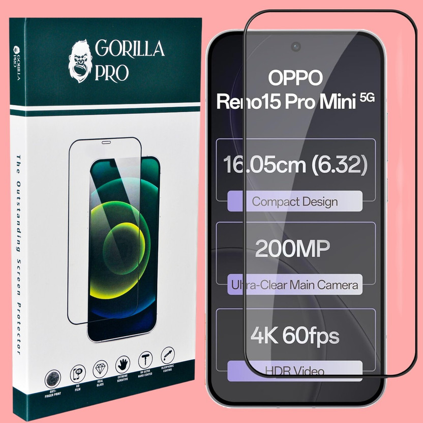 GORILLA PRO Edge To Edge Tempered Glass for OPPO RENO 15 PRO MINI 5G(Pack of 1)