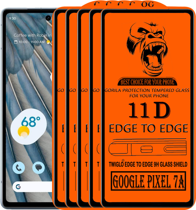 TWIGLO Edge To Edge Tempered Glass for GOOGLE PIXEL 7A(Pack of 5)