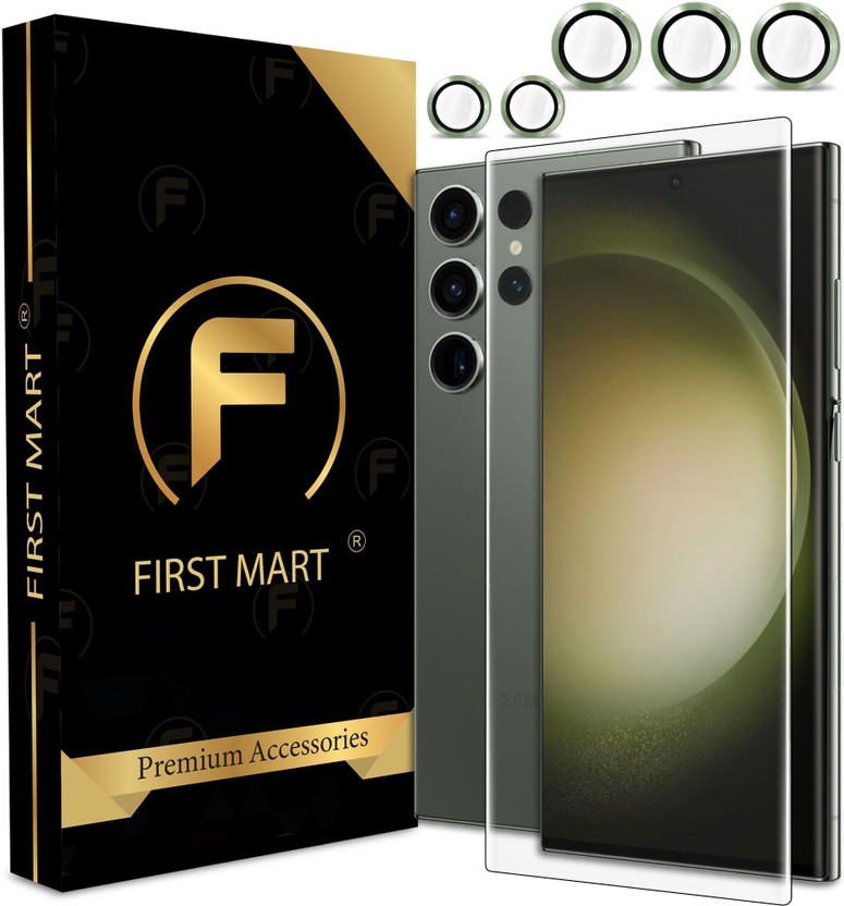 Samsung FIRST MART Edge To Edge Tempered Glass for Samsung Galaxy S23 Ultra 5G, Samsung S23 Ultra 5G, UV Glass & Green Camera Ring Set(Pack of 2) - Flipkart Deal