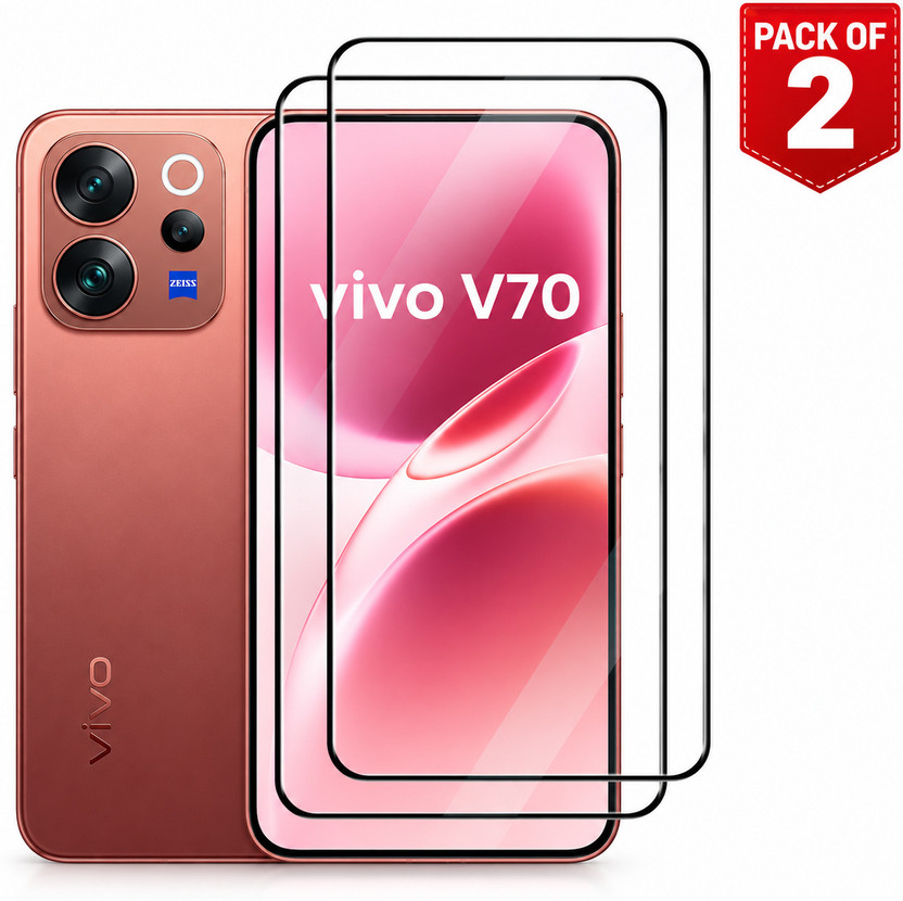 RSACCESORIESS Edge To Edge Tempered Glass for VIVO V70(Pack of 2)