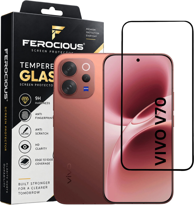 Vivo Ferocious Edge To Edge Tempered Glass for Vivo V70(Pack of 1) - Flipkart Deal