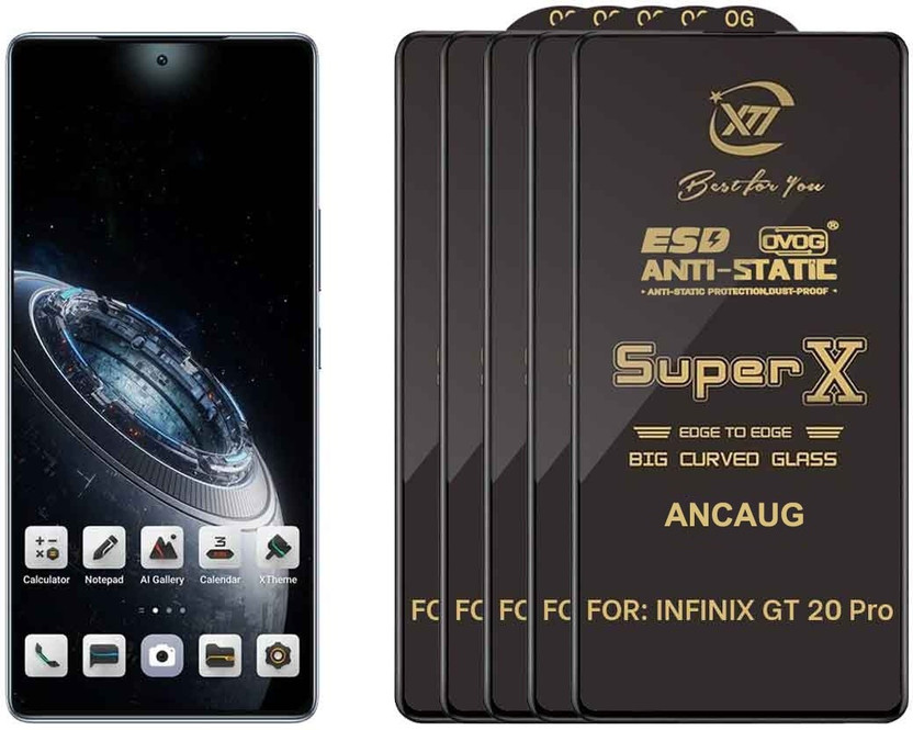 SuperX Edge To Edge Tempered Glass for Infinix GT 20 PRO(Pack of 5)