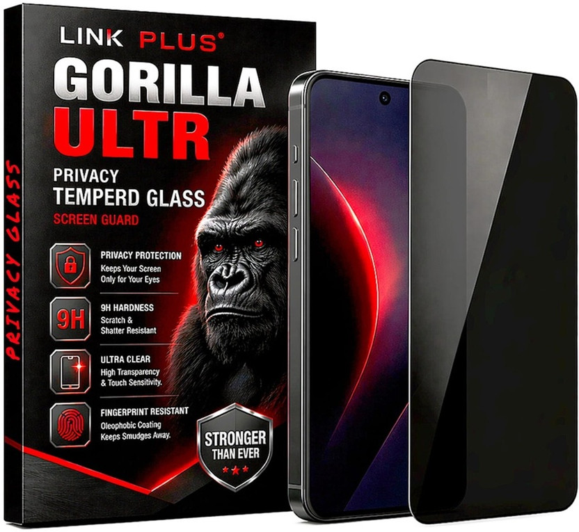 link plus Edge To Edge Tempered Glass for Vivo T5X Privacy(Pack of 1)