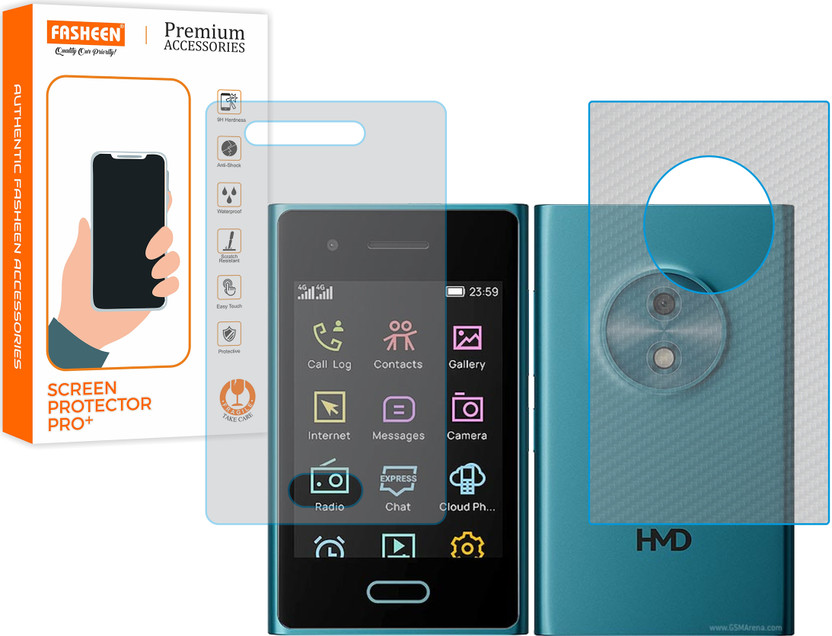 Fasheen Front and Back Tempered Glass for HMD Touch 4G(Pack of 2)