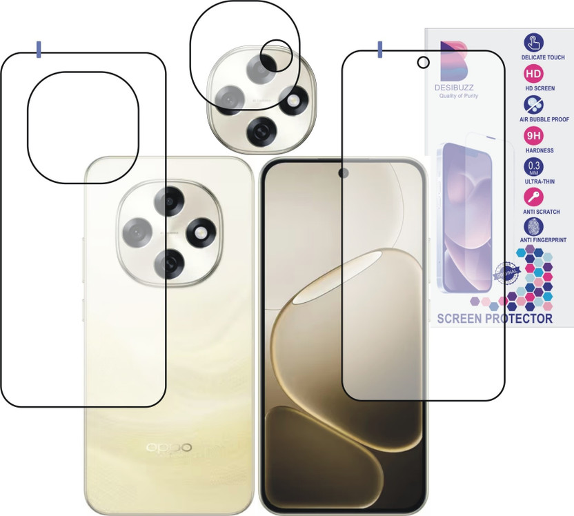 DESIBUZZ Front and Back Tempered Glass for Oppo F31 Pro 5G camera lens protectors(Pack of 3)