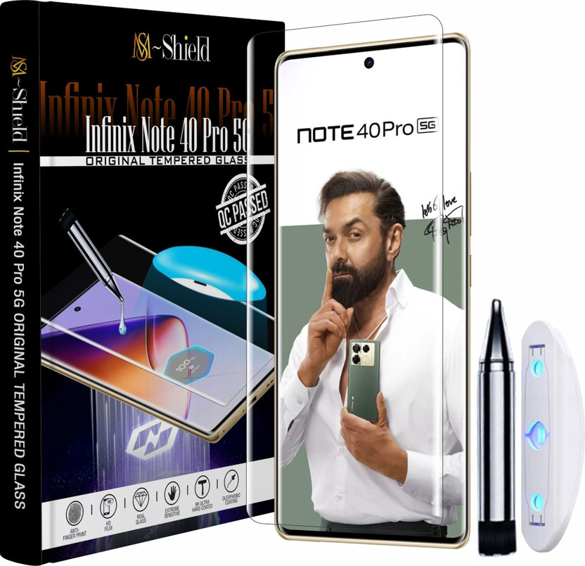 MS-Shield Screen Guard for Infinix Note 40 Pro 5G, Advanced HD+ Curved UV Gorilla Glass Protection(Pack of 1)
