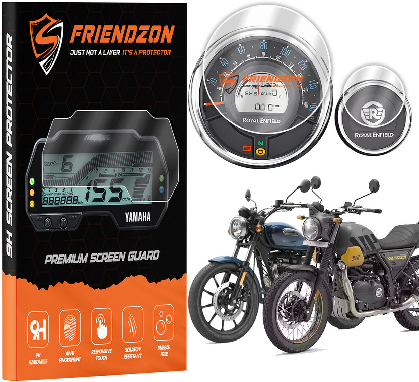 FriendZon Screen Guard for Royal Enfield Meteor 350 / Scram 411 / Hunter 350, Instrument Cluster Protector, Anti Scratch, HD Clarity, Anti Fingerprint [Not Tempered Glass](Pack of 1)