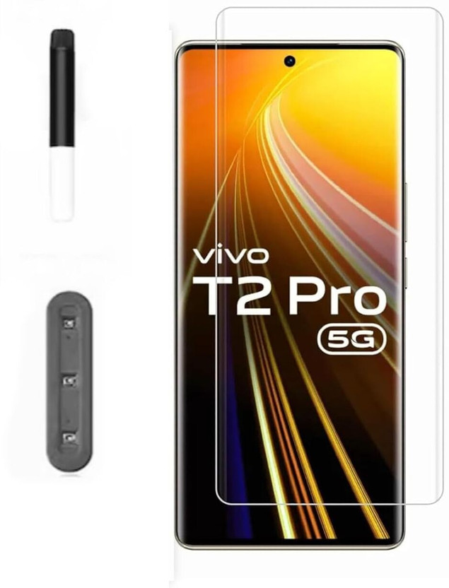 GORILLA FIVE FLEXII Tempered Glass Guard for Premium Vivo T2 Pro UV Tempered Glass Bubble-Free Installation Kit(Pack of 1)