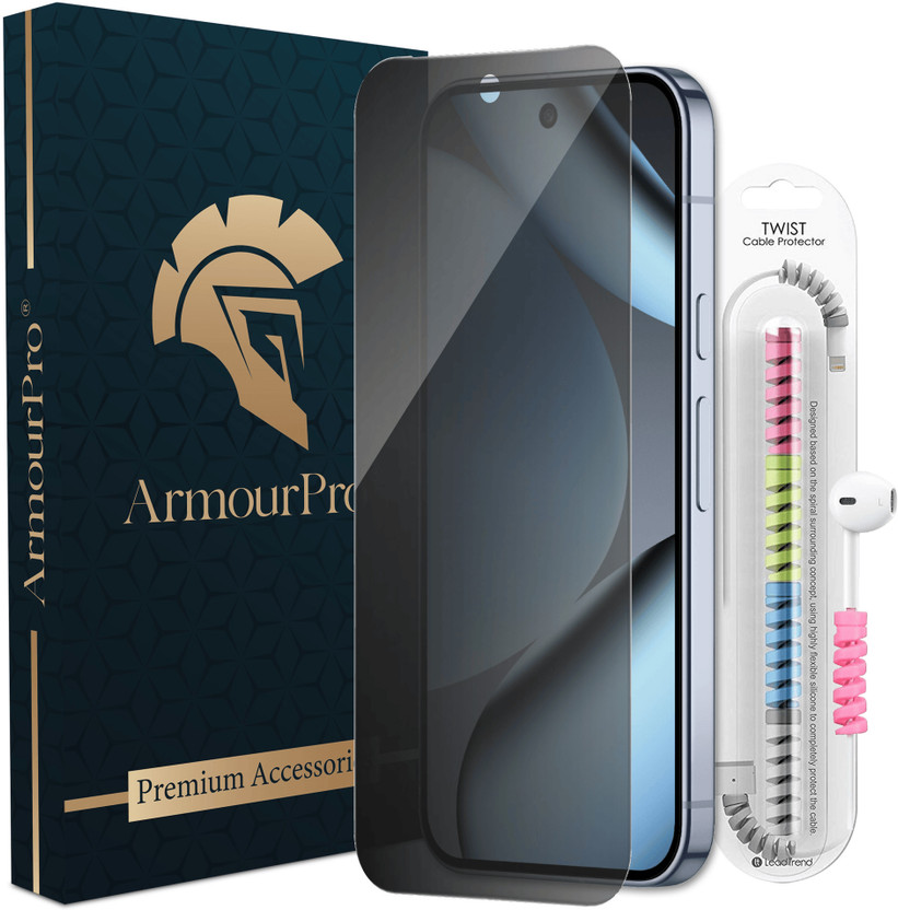 ArmourPro Tempered Glass Guard for Google Pixel 10 Pro 5G, Google Pixel 10, Bordless Privacy, Anti-Spy Protection with Cable Protector(Pack of 1)