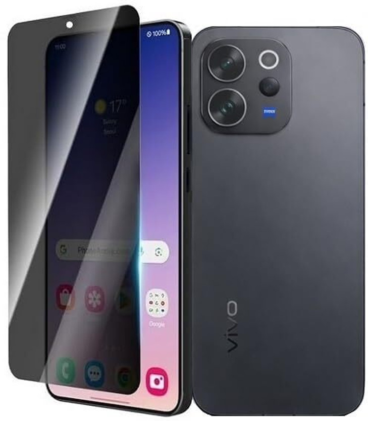 FABEKEE Tempered Glass Guard for Vivo V70 Elite 5G Privacy Tempered Glass Screen Protector Guard Edge to Edge Coverage With Easy to installation kit(Pack of 1)