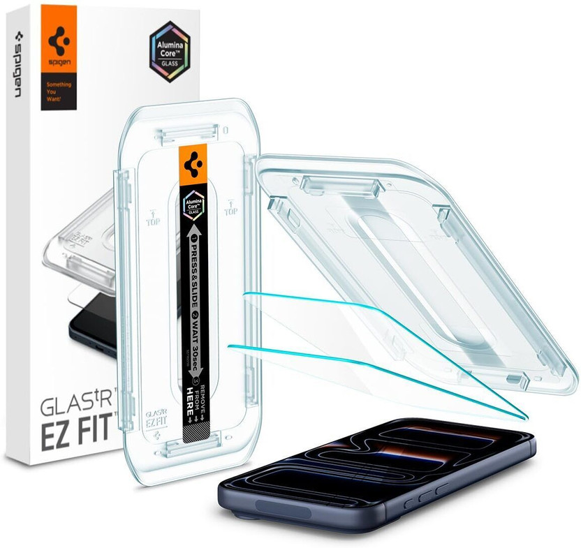 Spigen Tempered Glass Guard for iPhone 17, iPhone 17 Pro, iPhone 16 Pro(Pack of 2)