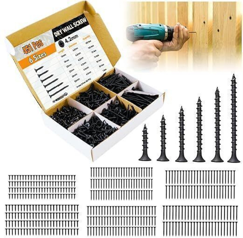 WALLPECKER WALLPECKER Steel Flat Head Drywall Screw(4.2 mm Pack of 451) - Flipkart Deal