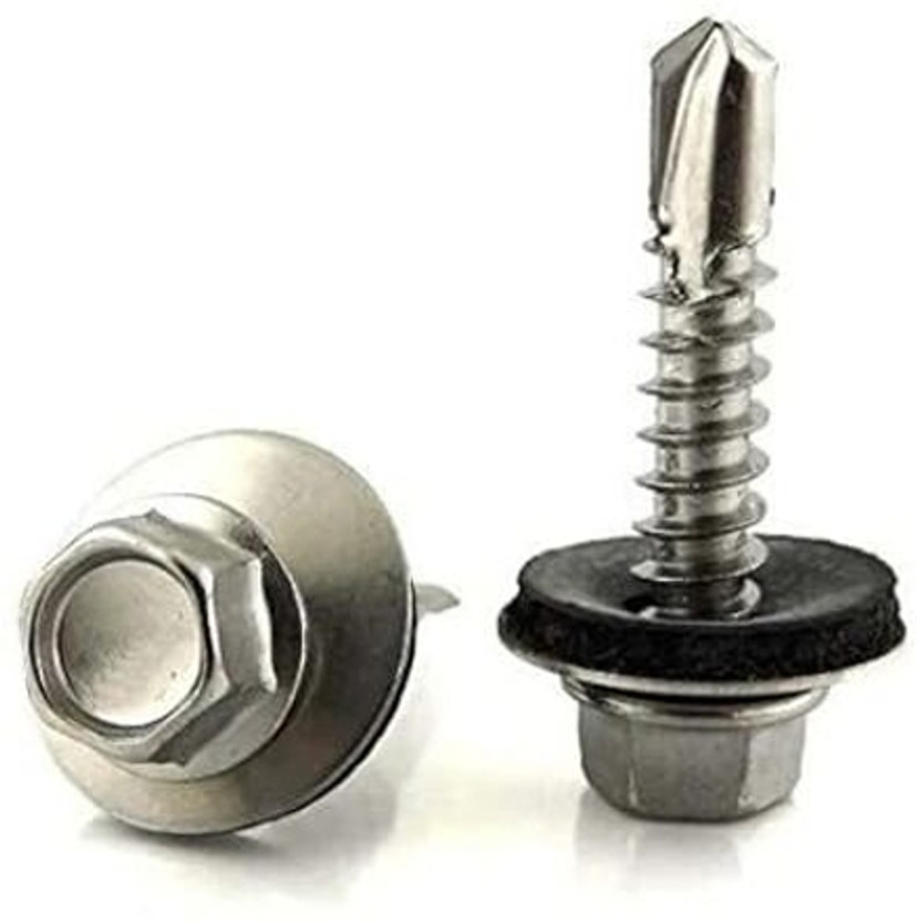 MOHTASHIM Carbon Steel Washer Head Self-drilling Screw(5.5 mm Pack of 100)