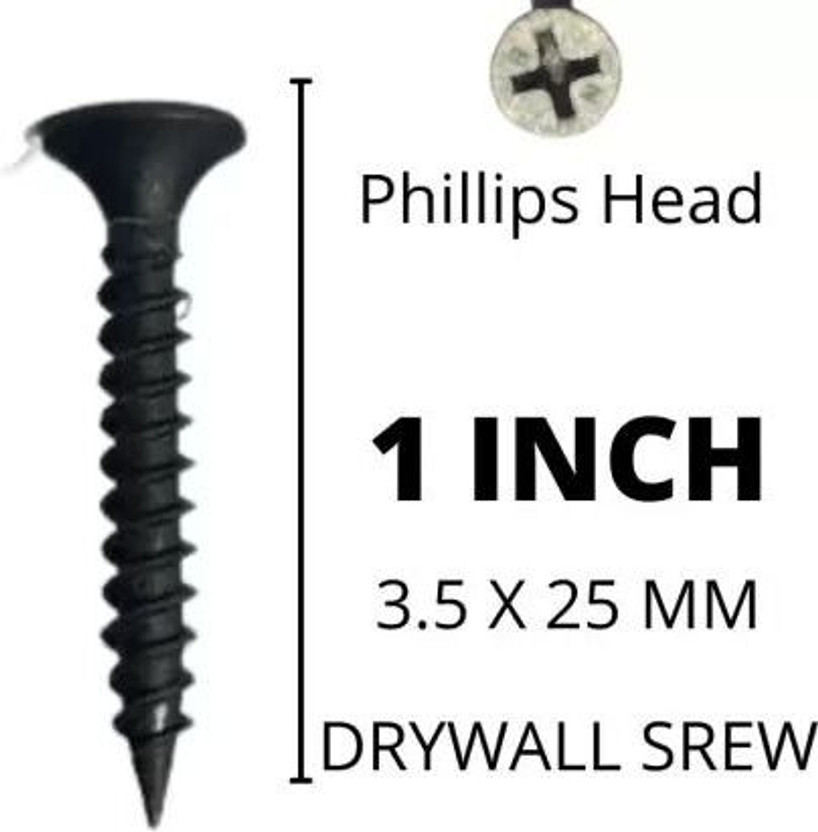 SCREWz Carbon Steel Bugle Head Drywall Screw(3.5 mm Pack of 300)