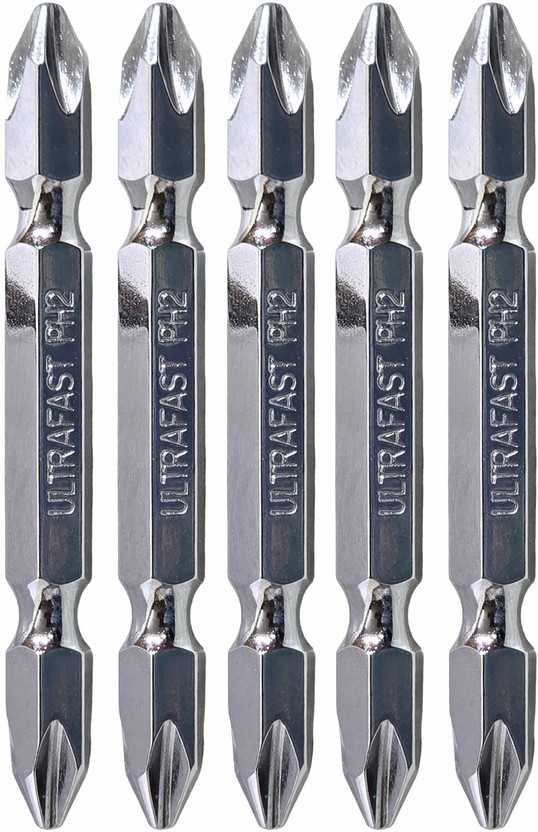 Digital Craft 5pc 65mm PH2 Double Ended Magnetic Screwdriver Bit Set Phillips Star Head Bits for Electric Drills & Impact Drivers Fastening Tool Kit Screwdriver Bit Set(Pack of 5)