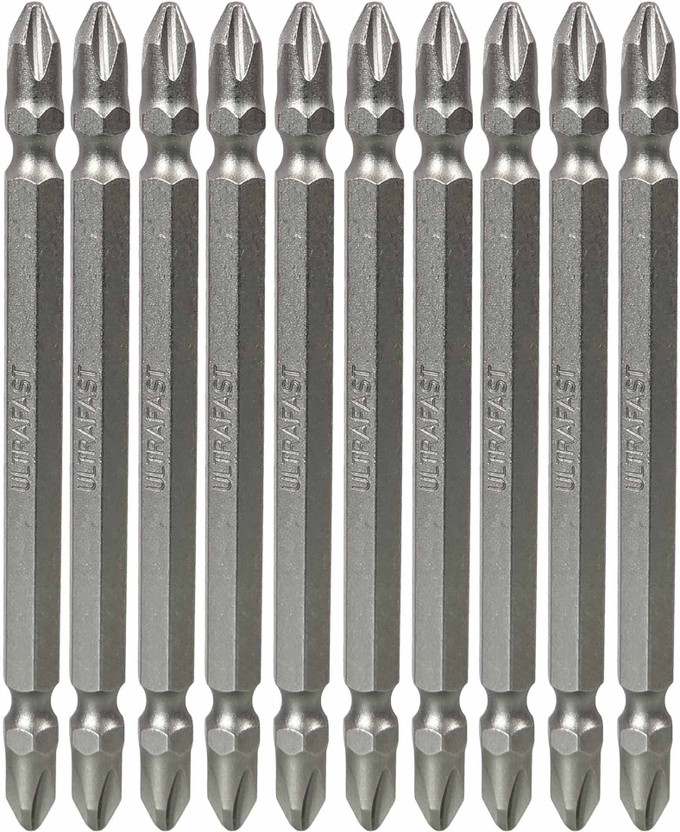 Digital Craft 10pc 100mm PH2 Magnetic Double Ended Screwdriver Bits Star Head Drill Bit Set for Electric, Cordless & Impact Drivers Durable Precision Fastening Tools Screwdriver Bit Set(Pack of 10)