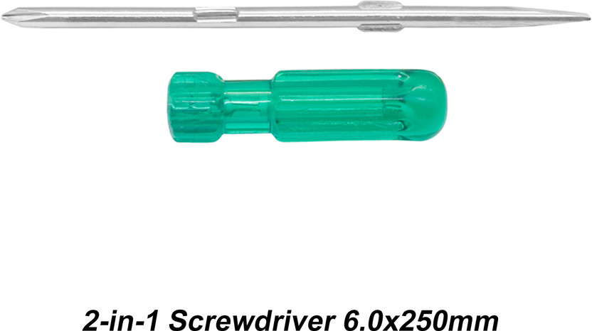 Perf 2-in-1 Screwdriver-Flat & Phillips, 6.0 x 250mm Carbon Steel Blade, Standard Screwdriver(Pack of 1)
